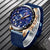 LIGE Brand | Blue Casual Mesh Belt  Gold Watch for Mens