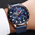 LIGE Brand | Blue Casual Mesh Belt  Gold Watch for Mens