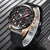 LIGE Brand | Blue Casual Mesh Belt  Gold Watch for Mens