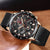 LIGE Brand | Blue Casual Mesh Belt  Gold Watch for Mens
