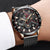 LIGE Brand | Blue Casual Mesh Belt  Gold Watch for Mens