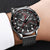 LIGE Brand | Blue Casual Mesh Belt  Gold Watch for Mens