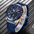 LIGE Brand | Blue Casual Mesh Belt  Gold Watch for Mens