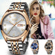 LIGE New Rose Gold Women Watch Business Quartz Watch