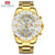 MINI FOCUS Golden Mens Watches Top Brand Luxury Quartz Clock