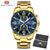 MINI FOCUS Golden Mens Watches Top Brand Luxury Quartz Clock