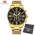 MINI FOCUS Golden Mens Watches Top Brand Luxury Quartz Clock