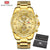 MINI FOCUS Golden Mens Watches Top Brand Luxury Quartz Clock