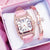 Women Square Diamond Bracelet Watches