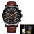 New Mens Watches LIGE Top Brand Leather Chronograph