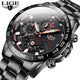 LIGE Fashion Mens Watches Stainless Steel | Top Brand
