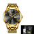 LIGE Watch Men Fashion Sports Quartz Full Steel Gold