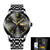 LIGE Watch Men Fashion Sports Quartz Full Steel Gold