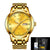 LIGE Watch Men Fashion Sports Quartz Full Steel Gold