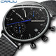 Mens Watch CRRJU Luxury Top Brand Men Stainless Steel Wrist Watch