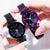 Luxury Starry Sky Stainless Steel Mesh Bracelet Watches For Women